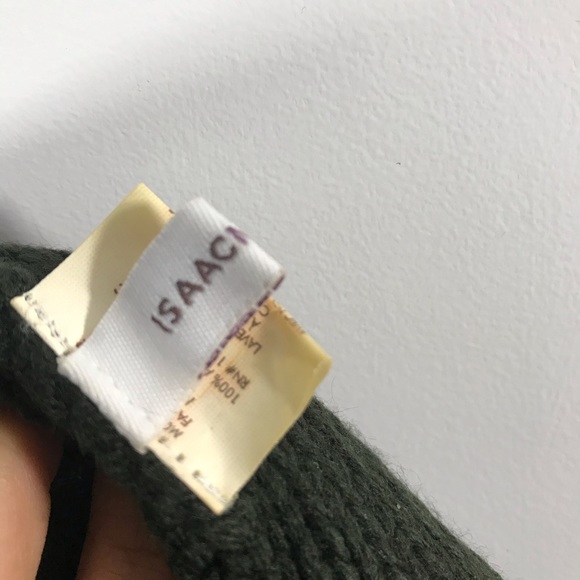 Isaac Mizrahi Dark Green Pom Pom Winter Hat Toque - Picture 2 of 4